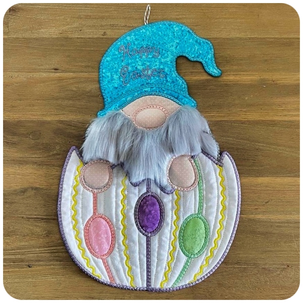Large Applique Easter Gnome by Heather