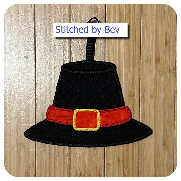 Large Applique Pilgrim Hat by Bev - 600