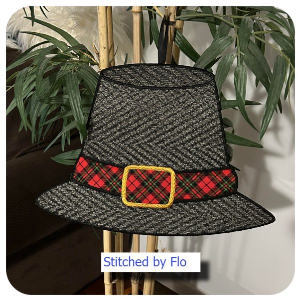 Large Applique Pilgrim Hat by Flo 10x16 - 600