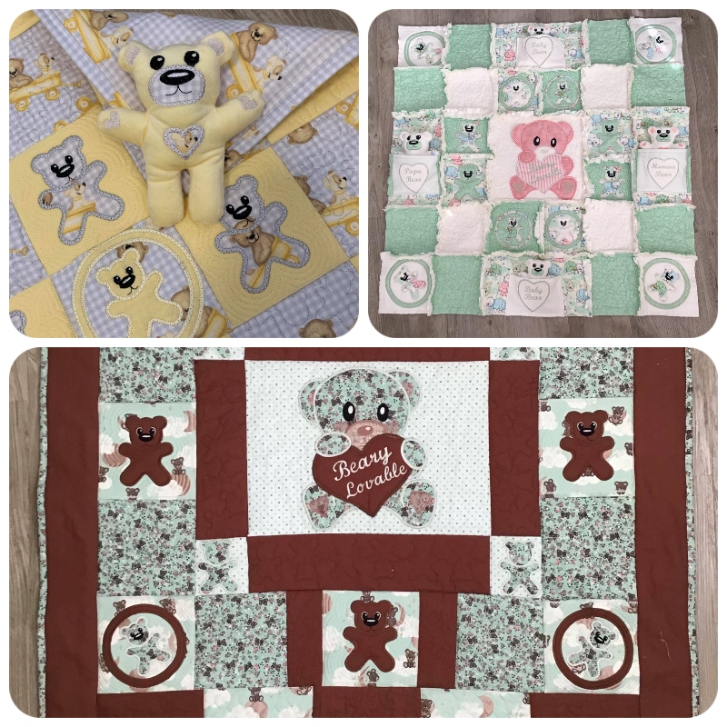 Projects made by Darina with the Teddy Quilt Set
