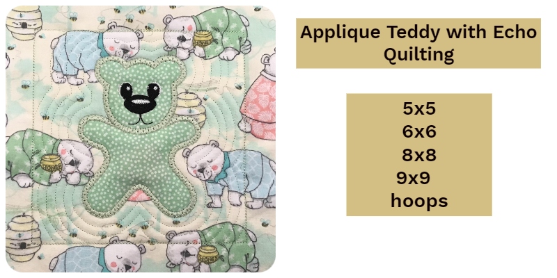 Applque Teddy with Echo Quilting