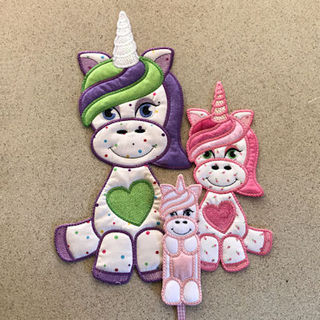 Large Applique Unicorn and Bookmark
