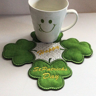 Free St Patricks Day Shamrock Coaster