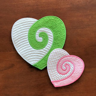 Free In the hoop Koru Heart Coaster
