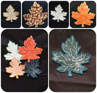 Free In the hoop Leaf Coaster