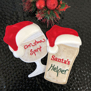 Free In the hoop Christmas Cheer Coasters