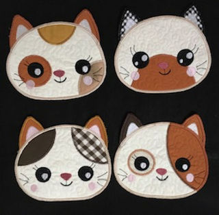 In the hoop Kitten Coasters