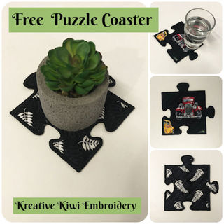 Free Puzzle Piece Coaster