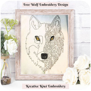 Free Wolf Embroidery Design