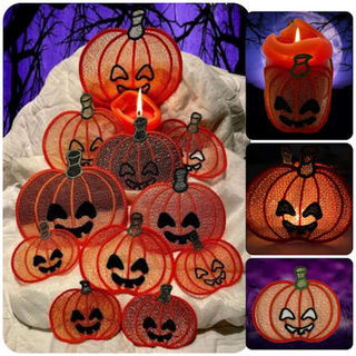 Free Standing Lace and In the hoop Pumpkin Coaster