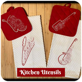 Kitchen Utensil embroidery Designs