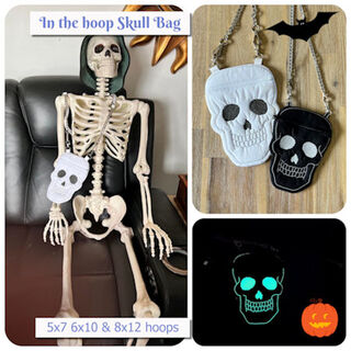 In the hoop Skull Bag