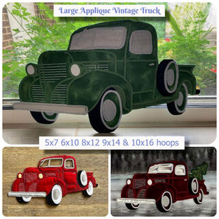 Large applique Vintage Truck