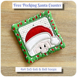 Free Peeking Santa Coaster