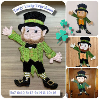 Large Applique Leprechaun