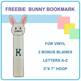 Free In the hoop Bunny Bookmark