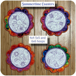 In the hoop Summertime Coasters