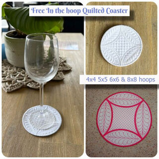 Free In the hoop Quilted Coaster
