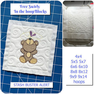 Free In the hoop Swirly Block
