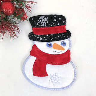 How to make our Free In the hoop Snowman Coaster