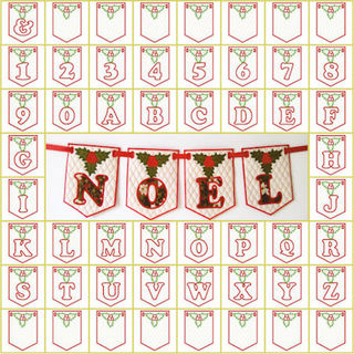 How to make In the hoop Christmas Holly Bunting