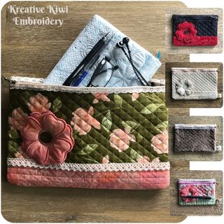 How to make In the hoop Lace Zip Bag with 3D Flower