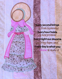 Large Sunbonnet Applique