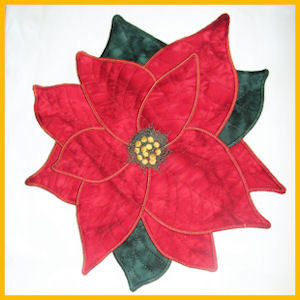 Set of 10 Christmas poinsettias flowers machine embroidery design 4x4