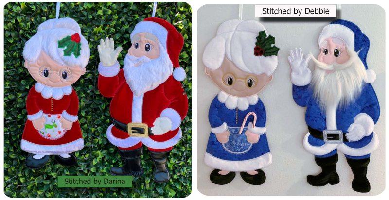 Mr and Mrs Claus - Large Applique