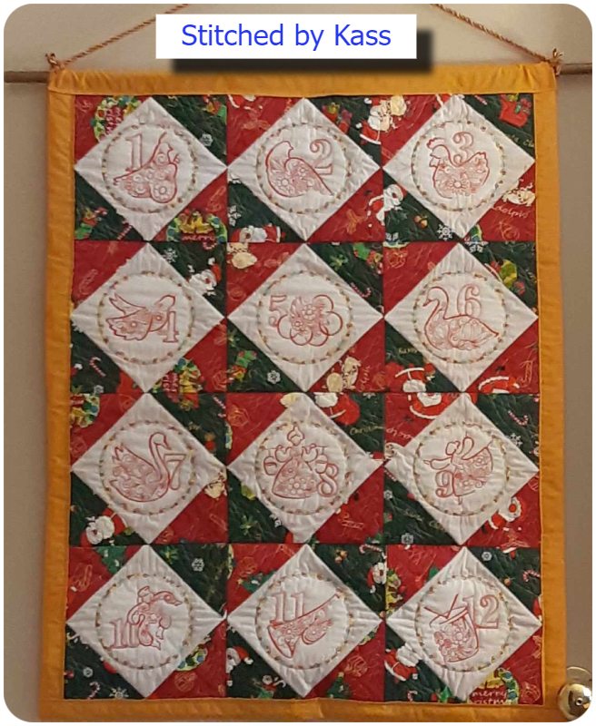 12 days of Christmas Quilt by Kass