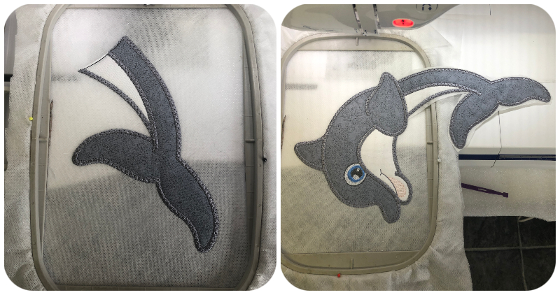 2 hooping Large Applique Dolphin