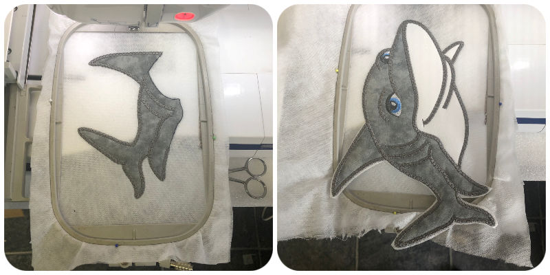 2 hooping Large Applique Shark by Kreative Kiwi