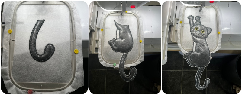 3 hooping Large Applique Hanging Cat by Kreative Kiwi - 800