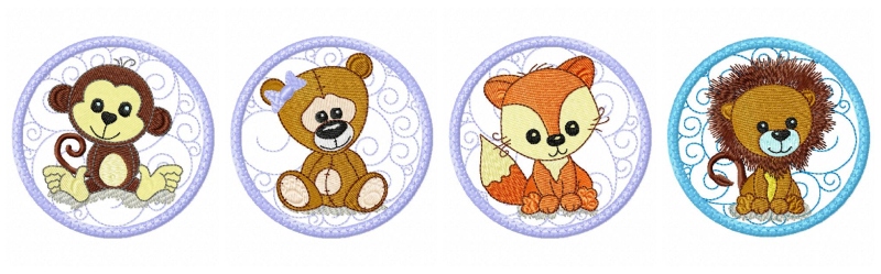 4 animal samples for baby bib