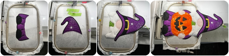 4 hooping Large Applique Halloween Gnome by Kreative Kiwi - 800