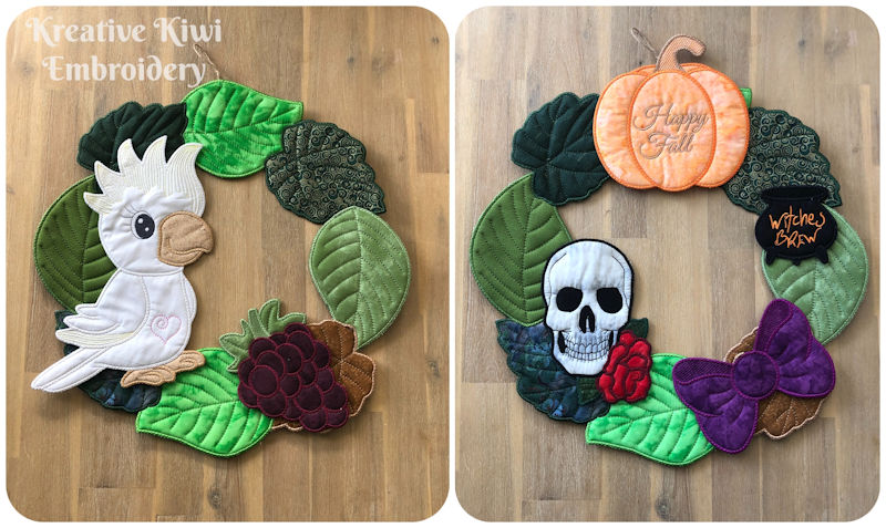 5x7 In the hoop Wreath ideas 1