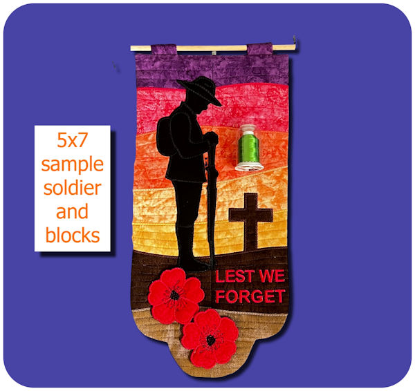 5x7 sample Large Applique Soldier - 600