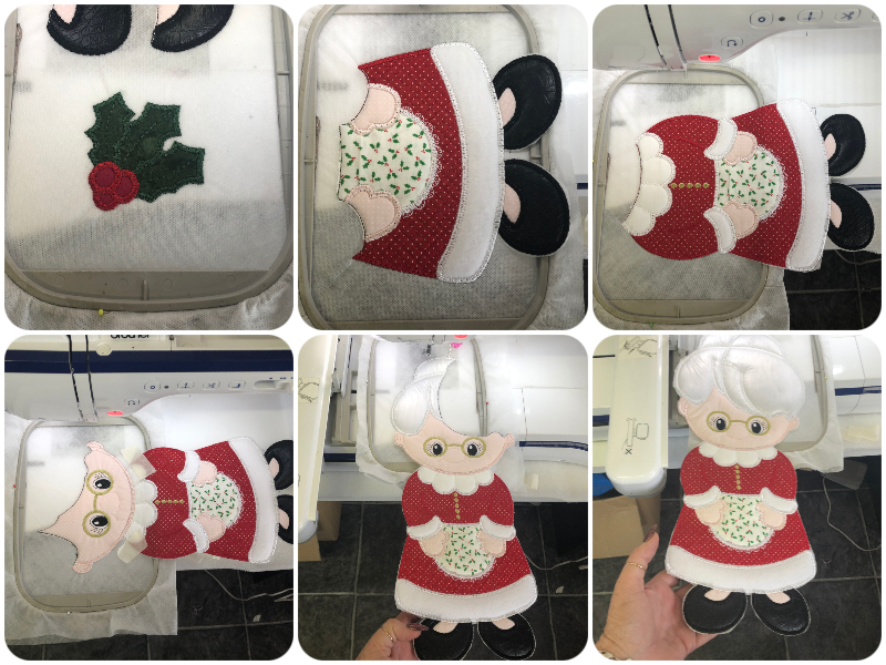 6 hooping Large Applique Mrs Claus