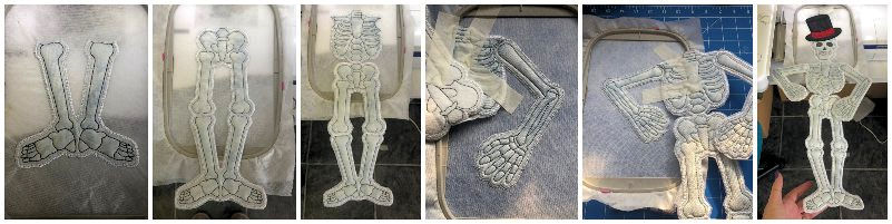 6 hooping Large Applique Skeleton by Kreative Kiwi a