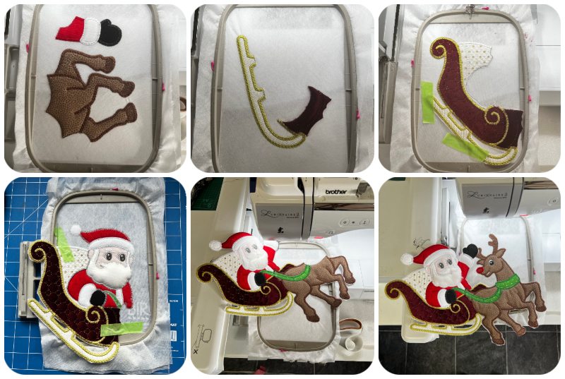 6 hooping Large Santa and Rudolph by Kreative Kiwi