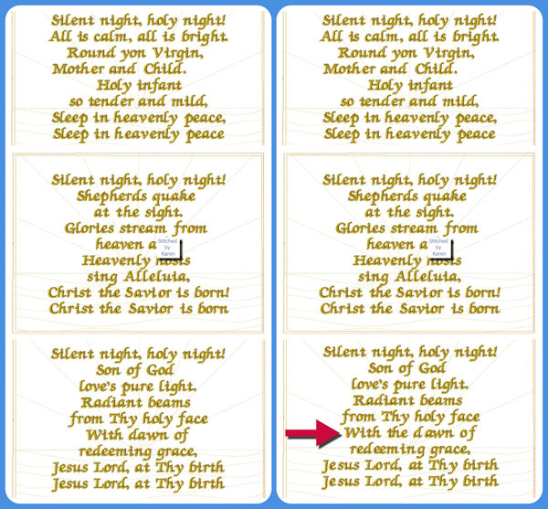 ADDED VERSION - SILENT NIGHT WORDING