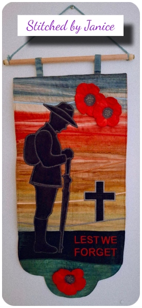 ANZAC wall hanging by Janice