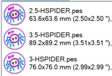 Additional Free Spider sizes