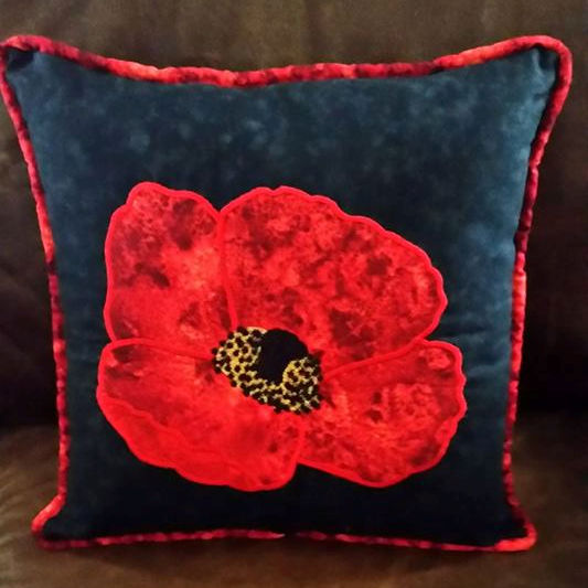 Applique Poppy Cushion