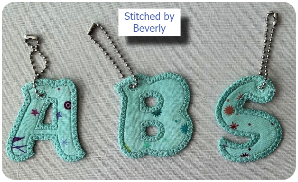 BEVERLY KEY RINGS small applique letters