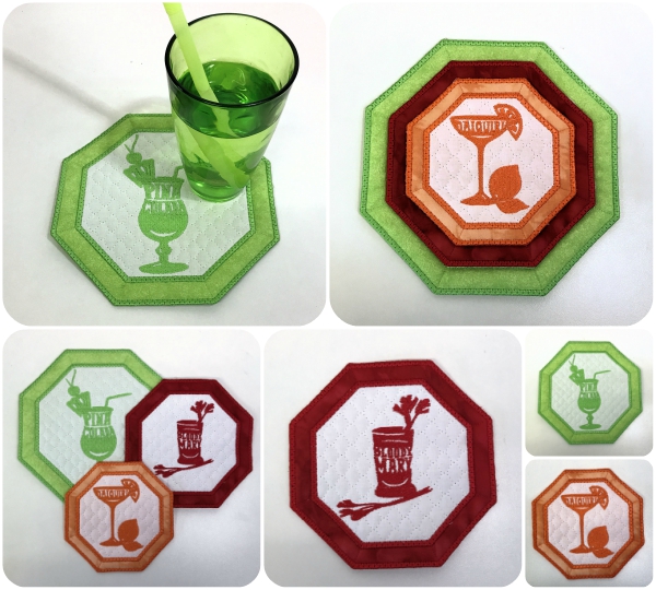 Cocktail Coasters in the hoop