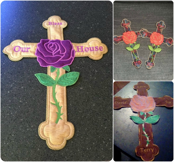 Cross and Flower Applique
