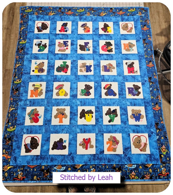 Baby Bear Alphabet Quilt by Leah