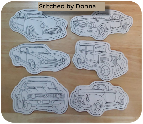 Car Coasters by Donna - marine vinyl