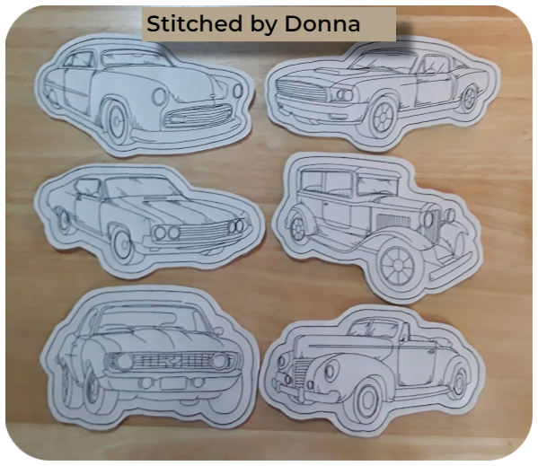 Car Coasters by Donna - marine vinyl